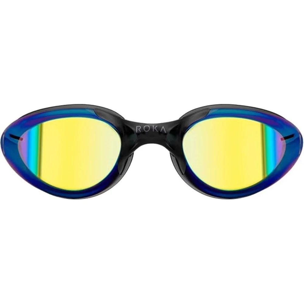 ROKA F2 Cobalt Mirror Anti-Fog Swim Goggles Medium Fit UV Protection
